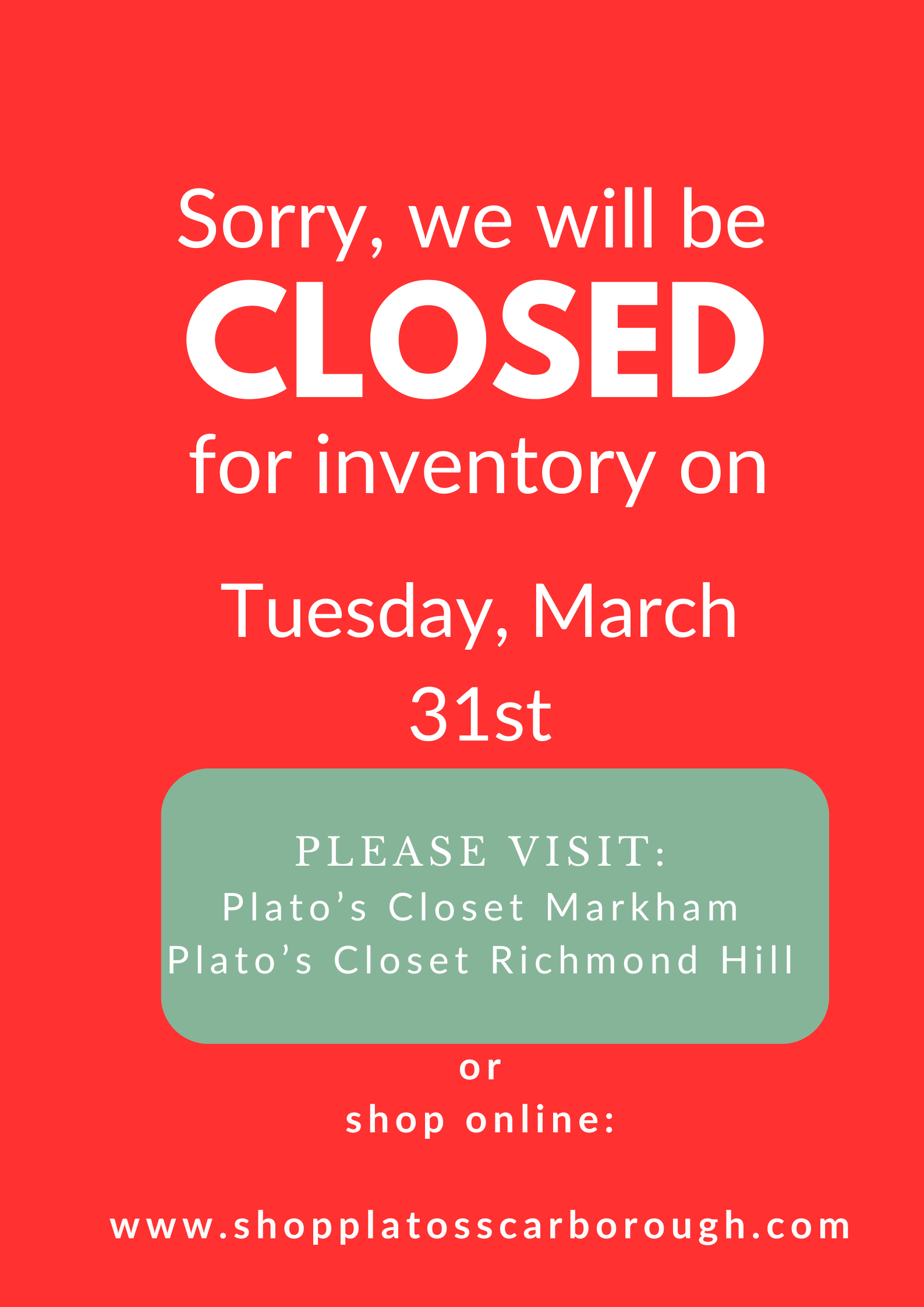 Closed For Inventory